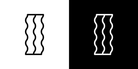 Bacon icon line art, vector set