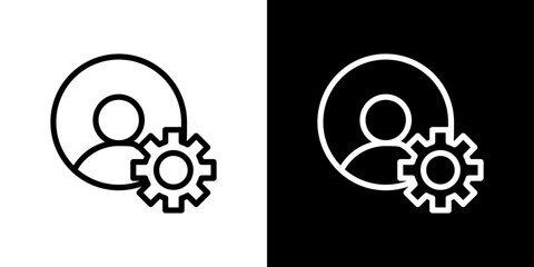 Accountfor banner and packaging design. Vector illustrationtings icon line art, vector set