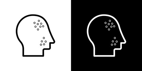 Acne icon line art, vector set