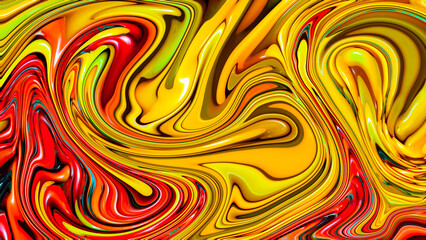 Thick paint oil smudges wavy colorful abstract background