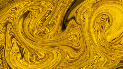 Shiny gold metal liquid wavy high dynamic range abstract background with dark and light