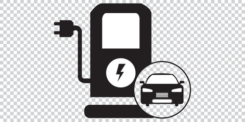 Electric car charging station icon. Vector icon isolated on white background.  EPS 10