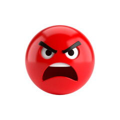 Fototapeta premium A vibrant red emoji conveying strong feelings of anger and frustration. With its expressive features, the emoji clearly portrays negative emotions