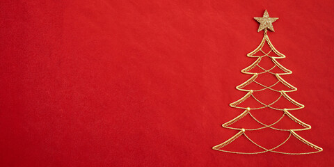Elegant Geometric Golden Christmas Tree in Minimalist Modern Holiday Style