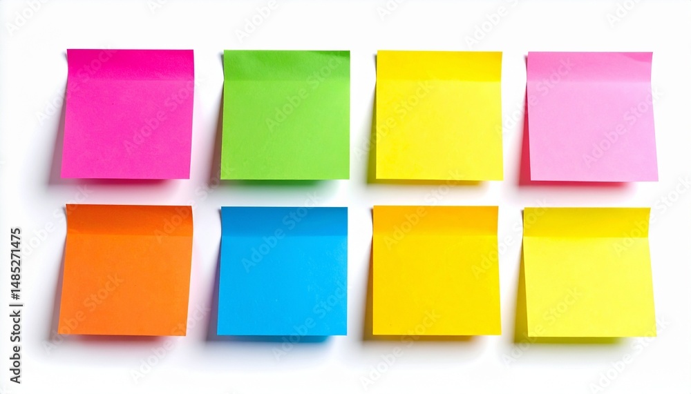 Poster a collection of colorful sticky notes arranged neatly