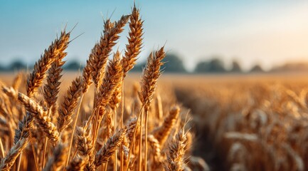 Fototapeta premium Golden Wheat Field at Sunrise (3)