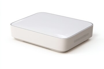 Sleek white device with subtle gray accents. Modern and minimalist design. Perfect for tech-related projects.