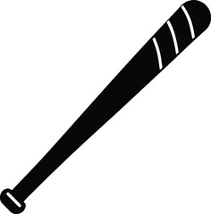 Classic Wooden Baseball Bat Silhouette Bold Black Design for Independence Day