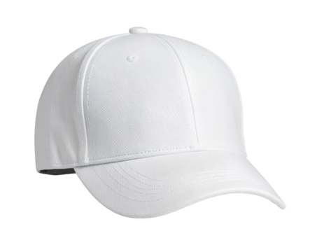  Front View Baseball Cap Mockup with Sample Text Branding on Transparent background PNG