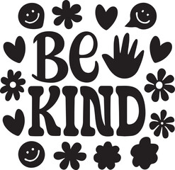 Be Kind Hand Lettered Phrase in Playful Font