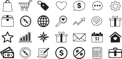 Ecommerce Vector Icons in Flat Design