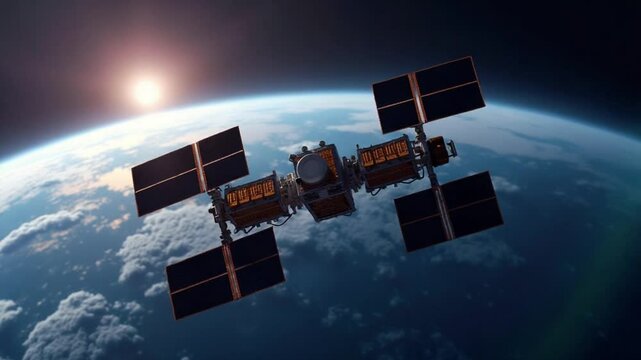 space satellite orbiting the earth Elements of this image furnished
