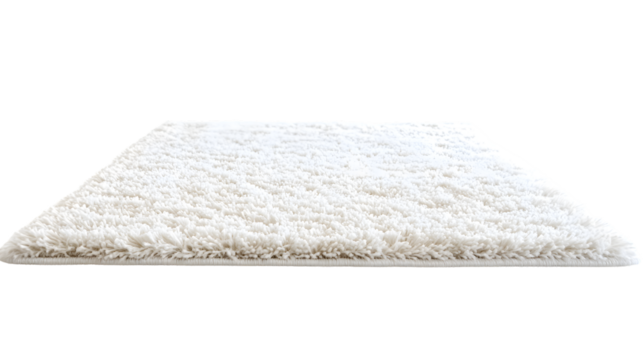 Elegant White Carpet Isolated on Background for Interior Design Concept