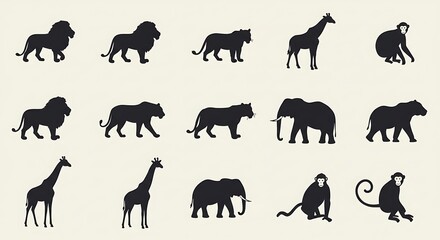 Naklejka premium Safari Silhouettes