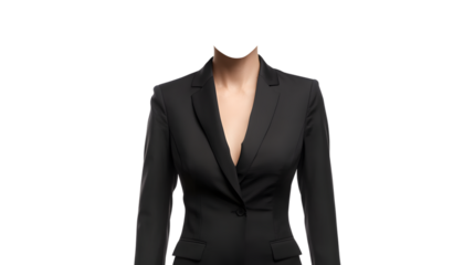 Professional Women's Business Suit without Head Isolated on White Background