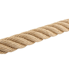 Thick Twisted Rope Close-Up Isolated PNG or Transparency Background 