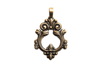 a gold pendant with a bird on it