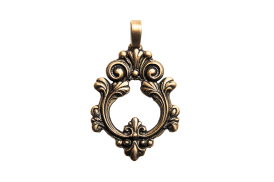 a gold pendant with a bird on it