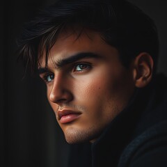 Close-up portrait of a young man