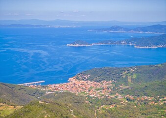 Obraz premium Isola d'Elba, Italy - The touristic island of Tuscany region, with awesome landscape sea, beach and trekking path named GTE, with alpinistic and ferris ways.
