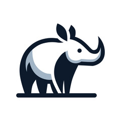 Stylized Black and White Rhino Logo