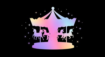 Obraz premium Cosmic Carousel Dreams