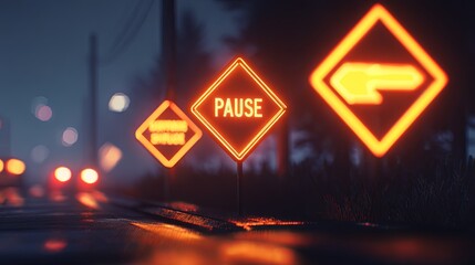 Vibrant Traffic Lights in Motion - Urban Street Scene