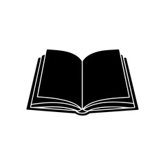 Fototapeta premium Open Book silhouette icon vector flat design.
