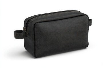 Sleek black travel bag, perfect for carrying essentials. Durable fabric and convenient handles.