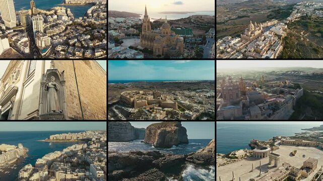 From Streets to Cliffs the Beauty of Malta captured in a cinematic collage of Maltas architecture, coastlines and heritage. A dynamic visual journey through iconic landscapes and cities.