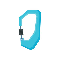 Carabiner safety equipment. Flat vector design for high-altitude climbers