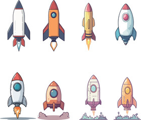 Cartoon rocket illustration material
