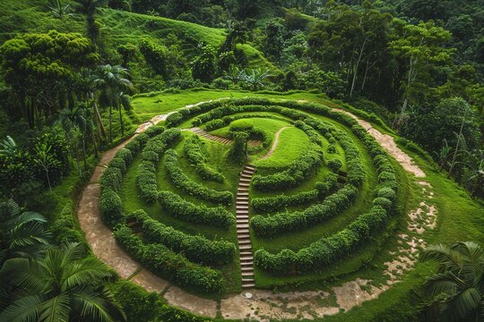 Spiral Pathway on a Verdant Hill Varient 2