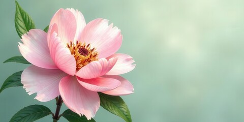 Fototapeta premium Delicate Pink Blossom with Soft Pastel Background, a Floral Image Perfect for Greeting Cards and Springtime Designs