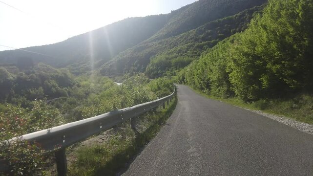 road and cycling path  in Shkodra region , Albania