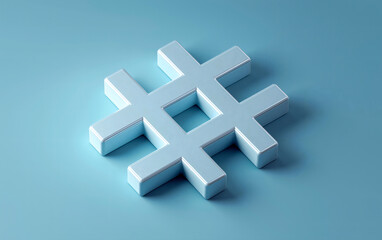 Obraz premium White hashtag symbol against blue background. Post viral. Website network media.