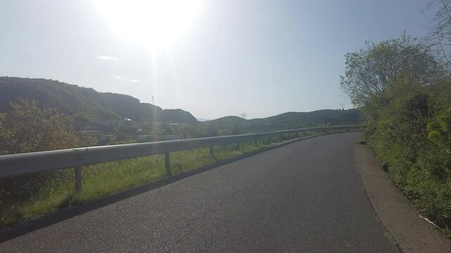 road and cycling path  in Shkodra region , Albania