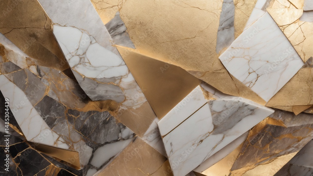 Poster luxurious golden marble texture with a unique, abstract design. the image highlights the intricate d