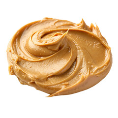 Creamy Peanut Butter Swirl Close-Up Isolated PNG or Transparency Background 
