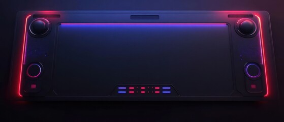Futuristic glowing neon technology panel