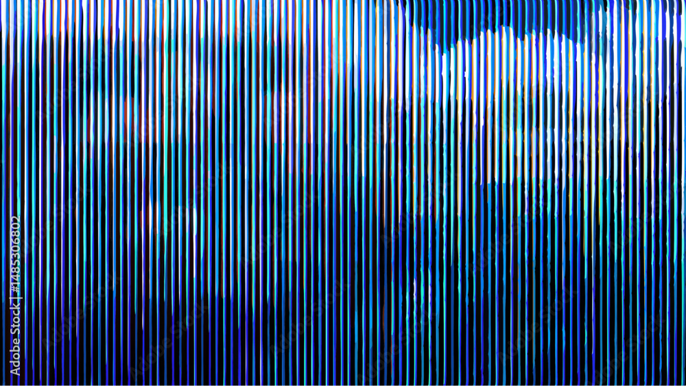 Aufkleber vertical lines in shades of blue and white creating an abstract pattern with cloud like shapes at th