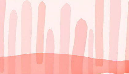 Obraz premium Delicate brown and soft pink watercolor stripe blend, collage style. with white shades