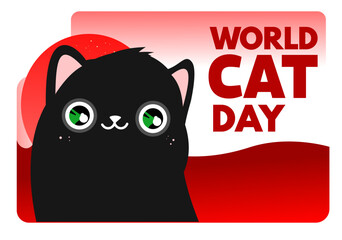 World Cat Day – background, poster, card – vector illustration