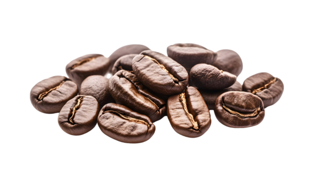 Fresh Coffee Beans Isolated on White Background for Professional Designs