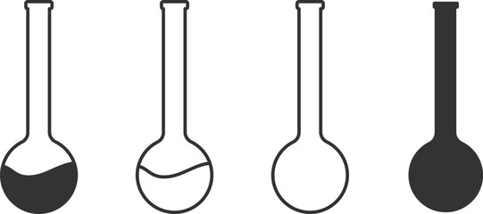 Round flask icon set