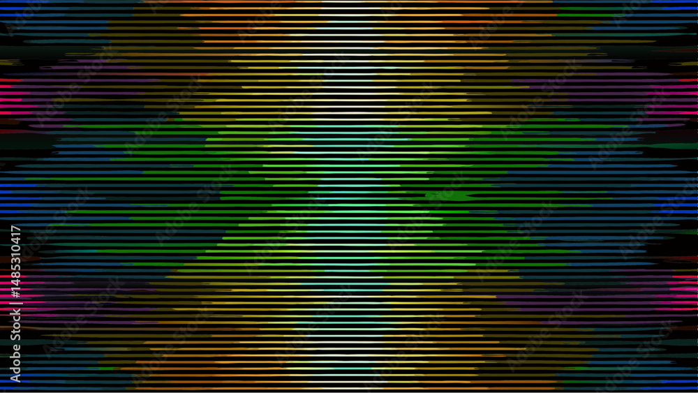 Poster abstract background featuring horizontal lines with a blend of vibrant colors and dark areas in the 