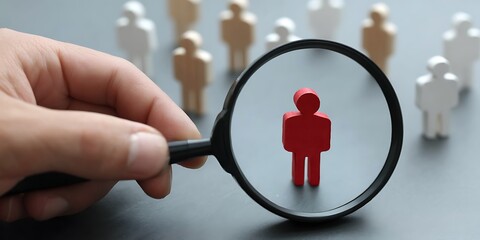 Finding the Ideal Candidate Talent Acquisition HR Recruitment Magnifying Glass Human Resources