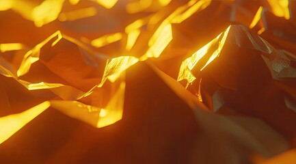 Golden mountain range, illuminated by sunlight