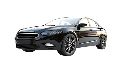 Fototapeta premium Luxurious Shiny Sedan Car Isolated on White Background for Professional Presentations