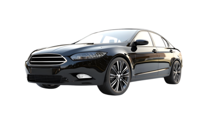 Luxurious Shiny Sedan Car Isolated on White Background for Professional Presentations